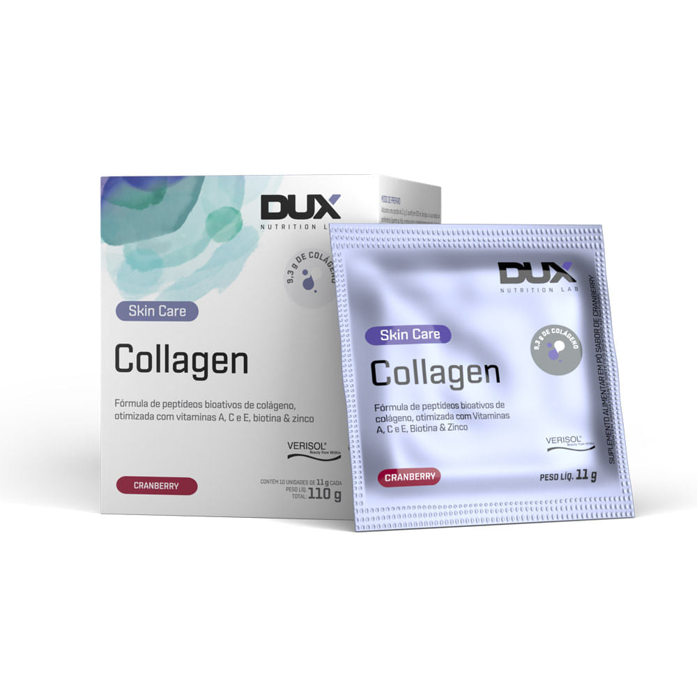 CAIXA SACHE COLLAGEN 11G 10 UNIDADES- DUX NUTRITION SABOR: CRANBERRY