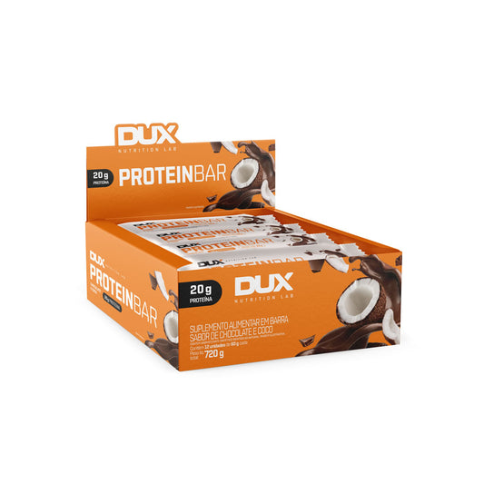 CAIXA PROTEIN BAR 60G 12 UNIDADES - DUX NUTRITION SABOR:CHOCOLATE E COCO