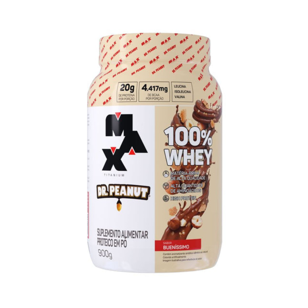 100% WHEY 900G DR PEANUT POTE -  MAX TITANIUM