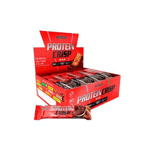 CAIXA PROTEIN CRISP BAR 45G 12 UNIDADES - INTEGRAL MÉDICA SABOR:COOKIES AND CREAM