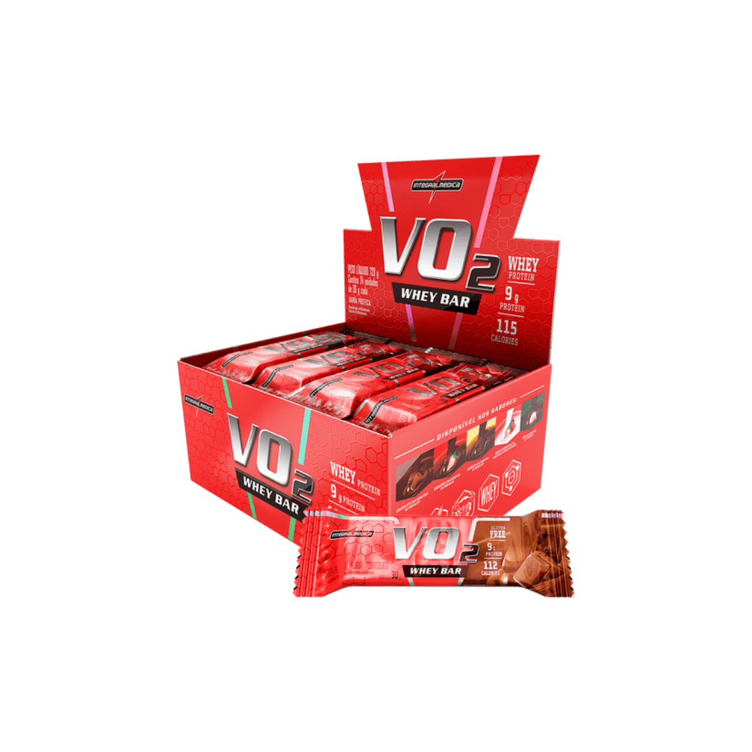 CAIXA VO2 WHEY BAR 30G 12 UNIDADES- INTEGRAL MÉDICA SABOR:CHOCOLATE