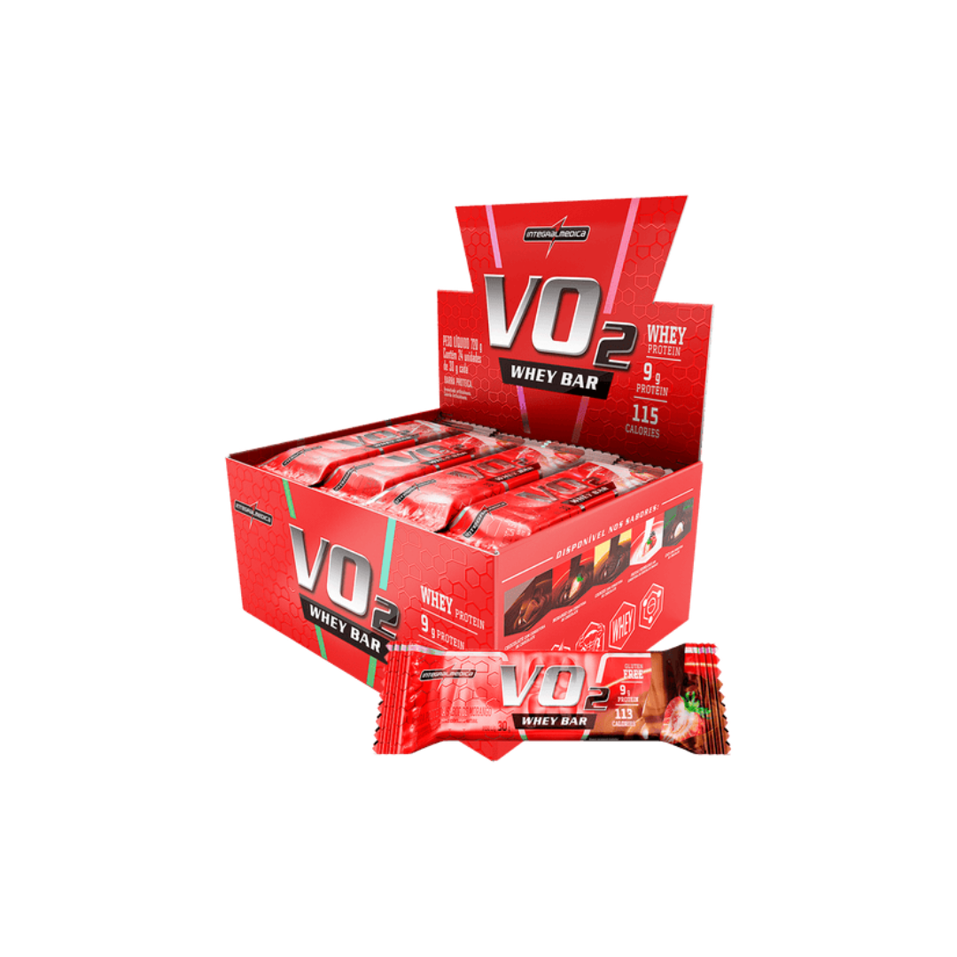 CAIXA VO2 WHEY BAR 30G 12 UNIDADES- INTEGRAL MÉDICA SABOR:FRUTAS VERMELHAS