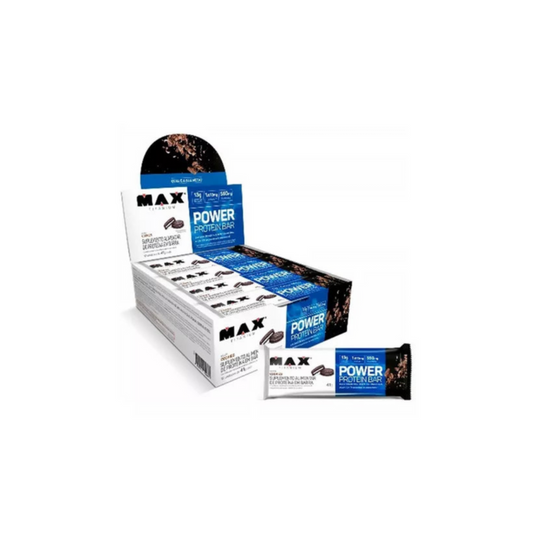 CAIXA POWER PROTEIN BAR 41G 12 UNIDADES- MAX TITANIUM SABOR:COOKIES