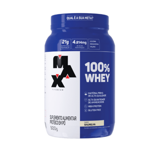 100% WHEY 900G POTE - MAX TITANIUM