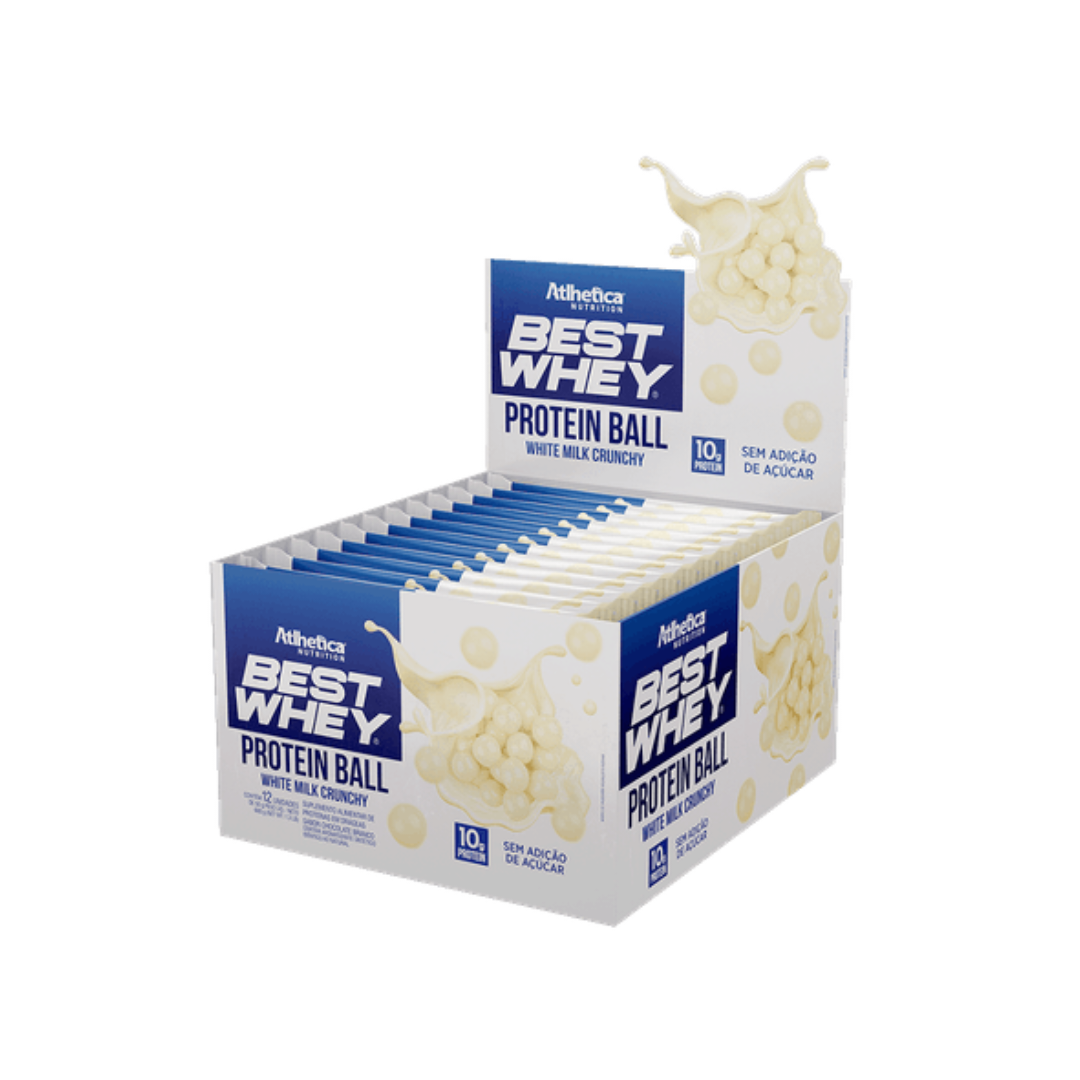 CAIXA PROTEIN BALL 50G 12 UNIDADES- ATLHETICA NUTRITION SABOR:WHITE MILK CRUNCHY