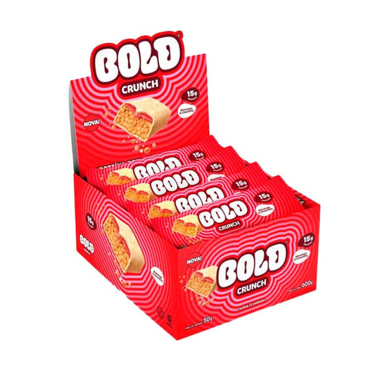 CAIXA BOLD CRUNCH 50G 12 UNIDADES- BOLD SNACKS SABOR:MORANGO E CHANTILLY