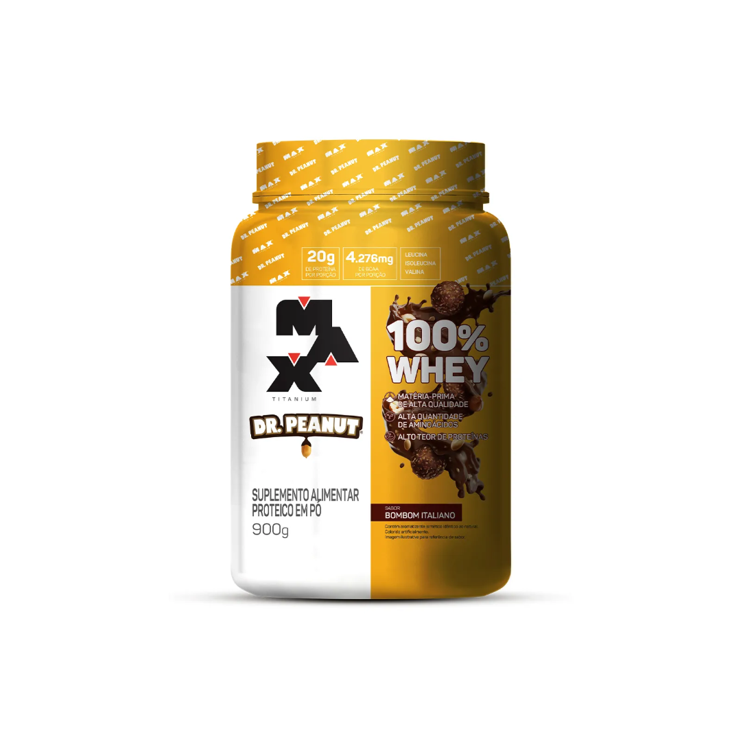 100% WHEY 900G DR PEANUT POTE -  MAX TITANIUM