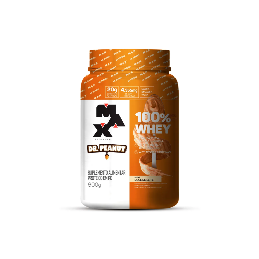 100% WHEY 900G DR PEANUT POTE -  MAX TITANIUM