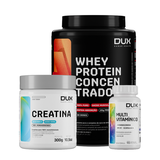 KIT PLUS WHEY CONCENTRADO 900G - DUX NUTRITION SABOR:BAUNILHA