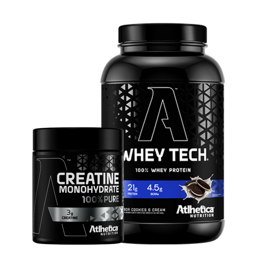 KIT BÁSICO WHEY TECH 900G - ATLHETICA NUTRITION SABOR:COOKIES