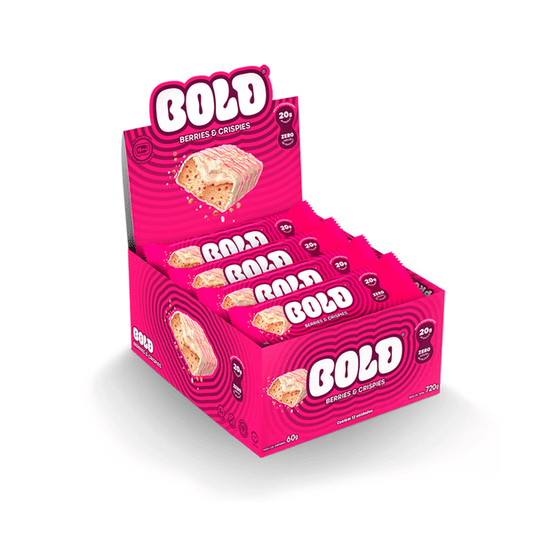 CAIXA BOLD BAR 60G 12 UNIDADES- BOLD SNACKS SABOR:BERRIES E CRISPIES