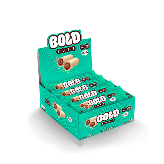 CAIXA BOLD TUBE 30G 12 UNIDADES- BOLD SNACKS SABOR:TRUFA DE CHOCOLATE