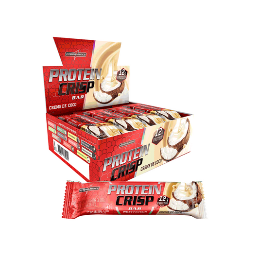 CAIXA PROTEIN CRISP BAR 45G 12 UNIDADES- INTEGRAL MÉDICA SABOR:CREME DE COCO